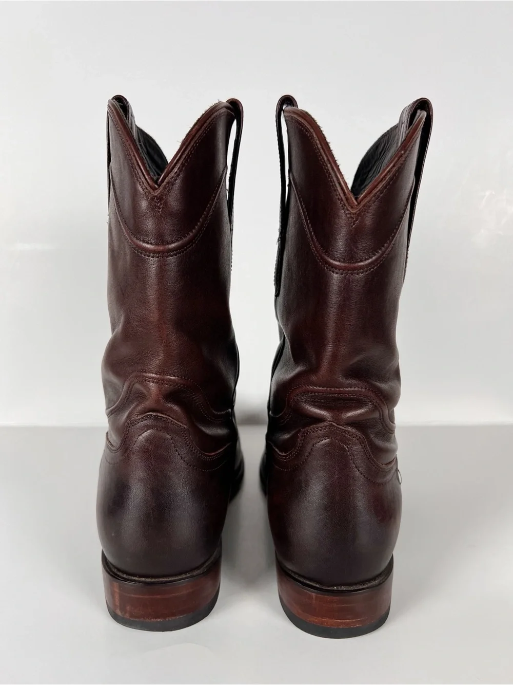 Tecovas The Earl Cowhide Roper Smooth Leather Roper Boots Dark Brown 9.5 EE Wide